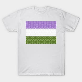 Spirograph Patterned Genderqueer Flag T-Shirt